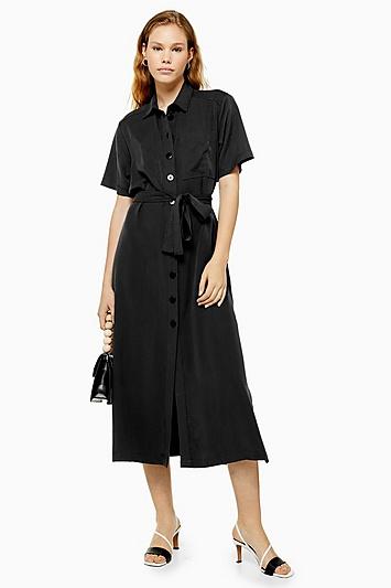 Topshop Black Shirt Dress