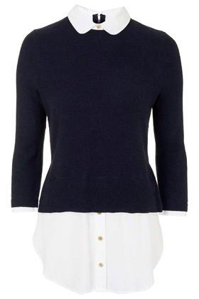 Topshop Petite Hybrid Long Sleeve Shirt