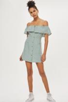 Topshop Linen Mini Bardot Dress