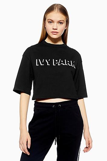 Topshop Shadow Logo Crop T-shirt By Ivy Park