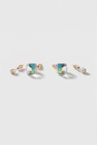 Topshop Glass Cube Stud Earring Pack