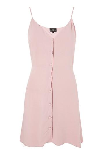 Topshop Petite Button Asymmetric Dress