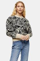 Topshop Knitted Painted Squiggle Jumper