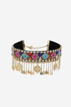 Topshop Seed Bead Coin Drop Choker Necklace