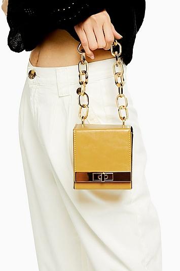Topshop Glint Yellow Boxy Grab Bag