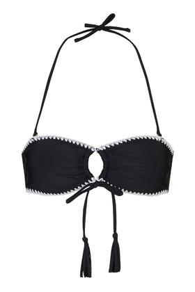 Topshop Contrast Stitch Bandeau Bikini Top
