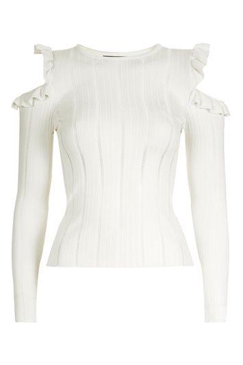 Topshop Frill Cold Shoulder Top