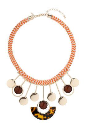 Topshop Cord And Circle Drop Necklace