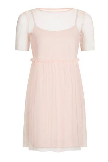 Topshop Mesh Overlay Mini Dress