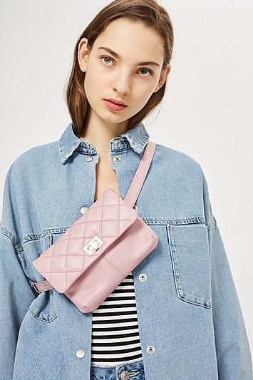 Topshop Quilted Lock Bum Bag