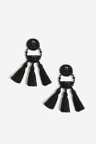 Topshop Black 3 Tassel Bead Earrings