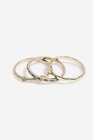 Topshop *finer Crystal Stone Ring Pack