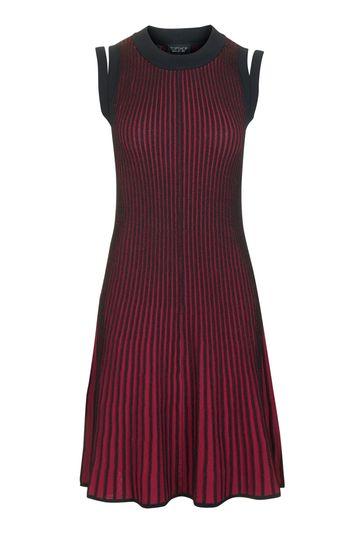 Topshop Plated Rib Swing Dress