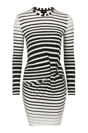 Topshop Stripe Knot Mini Dress