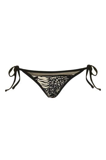 Topshop Tiger Print Mesh Trim Bikini Pant