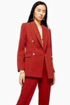 Topshop Brick Double Breasted Blazer