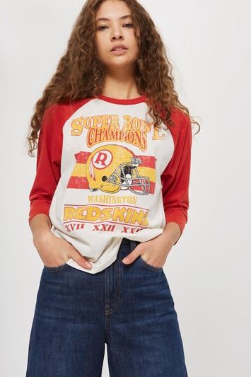 Topshop Redskins Raglan T-shirt By Nfl X Topshop