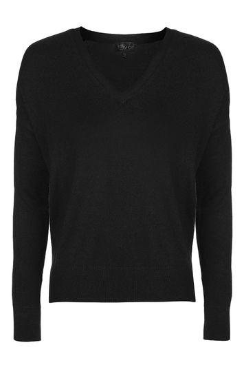 Topshop Fine Knit V-neck Jumper