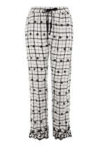 Topshop Window Pane Embroidered Trousers