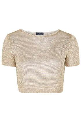 Topshop Petite Metal Yarn Tee