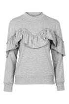 Topshop Jersey Ruffle Sweatshirt