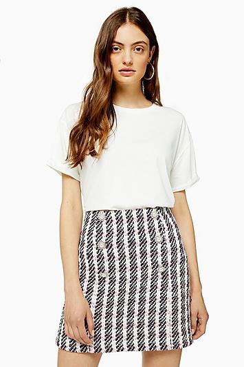 Topshop Tall White Raw Hem T-shirt