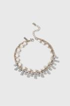 Topshop Pearl And Rhinestone Anklet