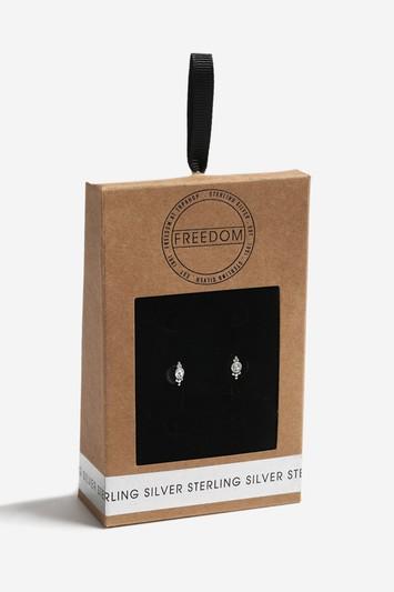 Topshop Sterling Silver Stone Ball Studs