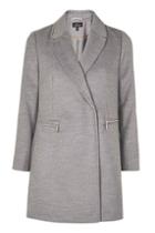 Topshop Petite Zip Grey Coat