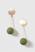 Topshop Khaki Rubbber Ball Drop Earrings