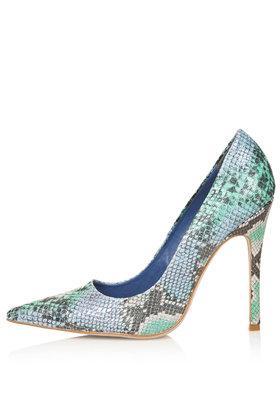 Topshop Gallop Snake-effect Court Shoes