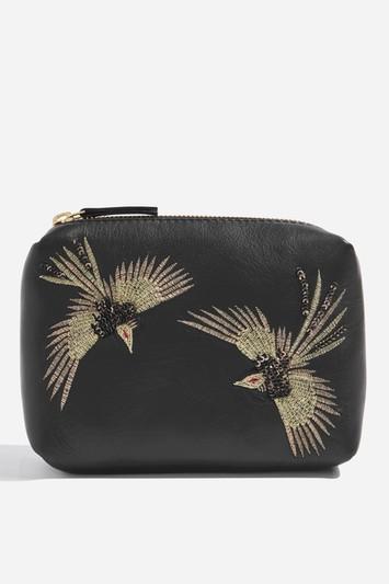 Topshop Leather Bird Make-up Bag