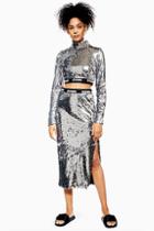 Topshop Sequin Midi Skirt By Ivy Park