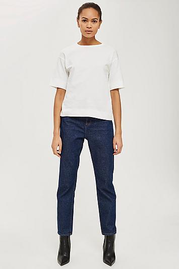 Topshop *contrast Stitch T-shirt By Boutique
