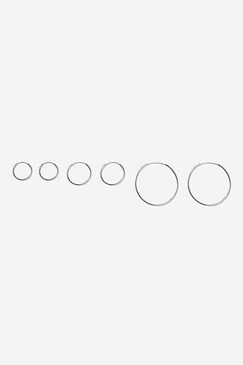 Topshop *silver-tone Hoop Earrings Multipack