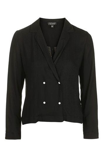 Topshop Double Breasted Jacquard Shirt