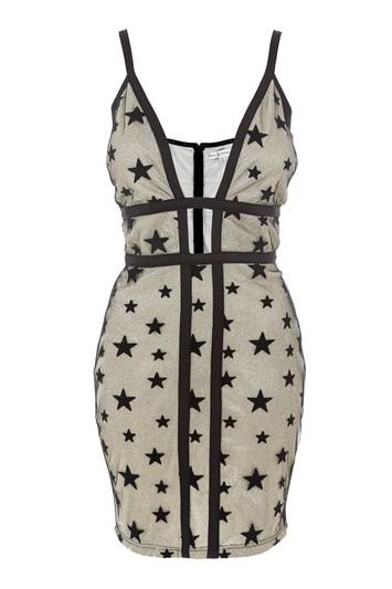Topshop *mesh Plunge Mini Dress By Rare