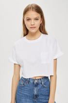 Topshop Tall Sewn Off Cropped T-shirt