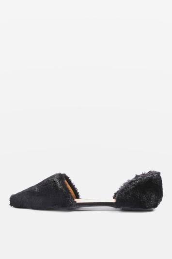Topshop Ali Faux Fur Flats