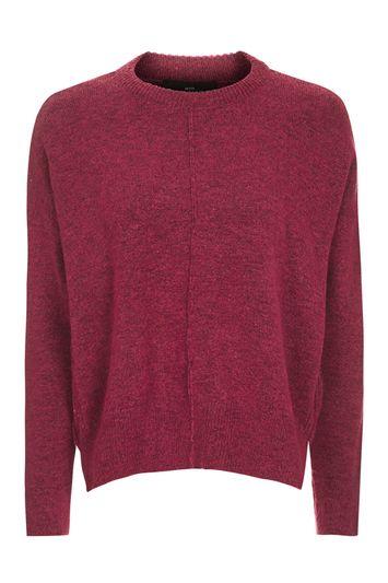 Topshop Petite Zip Side Crew Neck Knitted Jumper