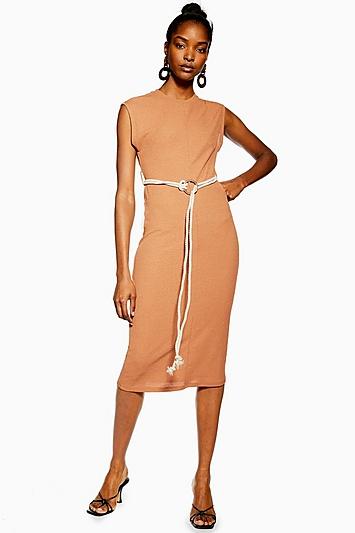 Topshop Rope Belt Midi Dress