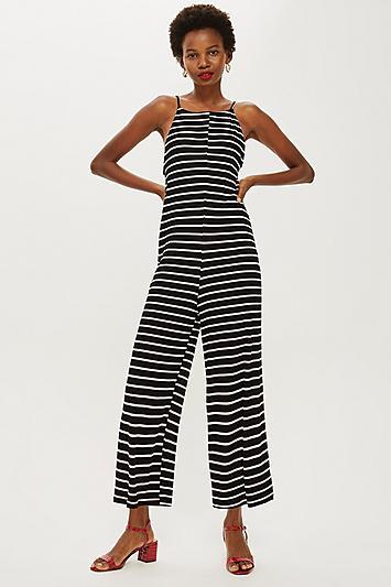 Topshop Stripe Slouch Jumpsuit