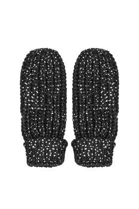 Topshop Sno Silver Foil Print Mittens