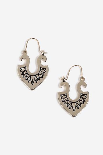 Topshop *point Engraved Hoops