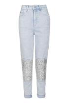 Topshop Moto Limited Edition Stone Encrusted Mom Jeans