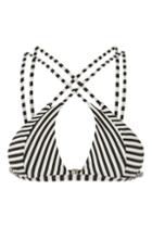 Topshop Striped Cutout Triangle Bikini Top