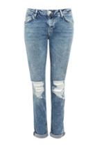 Topshop Moto Mid Blue Ripped Lucas Jeans