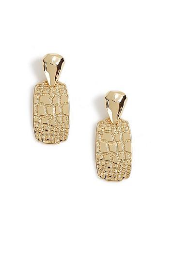 Topshop *crocodile Textured Gold Earrings