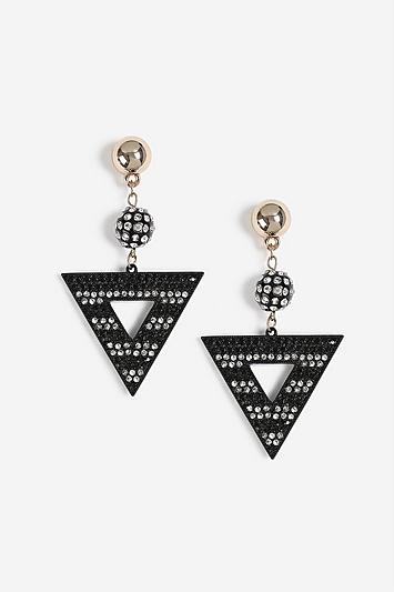 Topshop Zebra Triangle Crystal Earrings