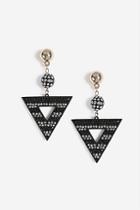 Topshop Zebra Triangle Crystal Earrings